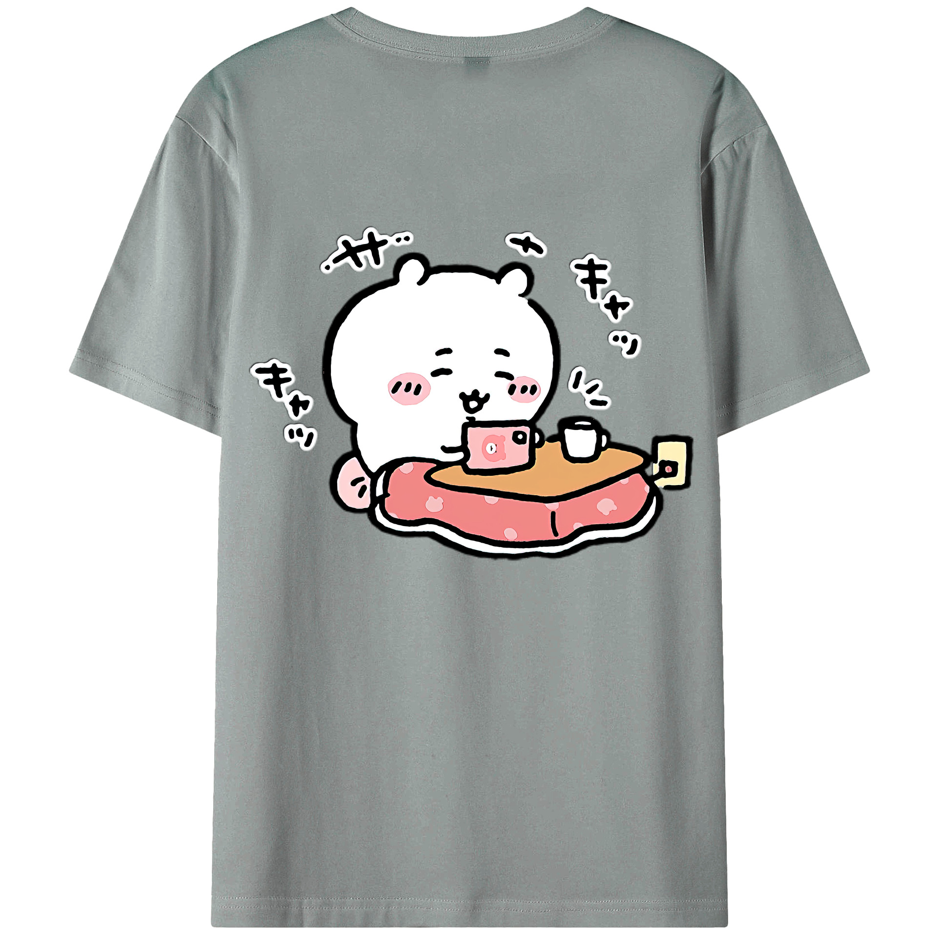 （画像用） ちいかわ ちいかわ Chii-kawa chiikawa 綿100％ メンズ半袖Tシャツ（バックプリント） 通気性